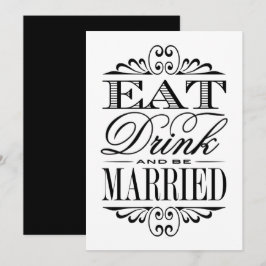Invitation Mangez, buvez et soyez mariés - Panneau Mariage bl