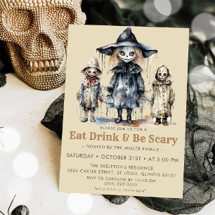 Invitation Mangez Dink & Soyez Effrayant Halloween Party