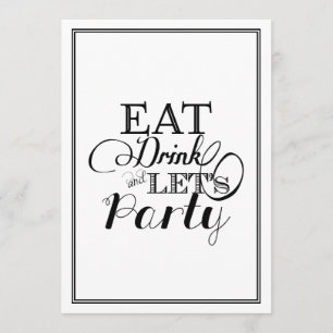 Invitation Mangez la boisson et Party