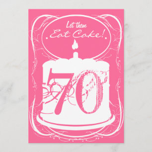 Invitation Mangez un verre de gâteau Margaritas 70e anniversa