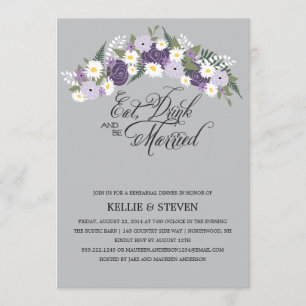 Invitation Mangez un verre et soyez marié, une germe de fleur