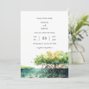 Invitation Mangrove côtière minimale Mariage de plage sous-ma