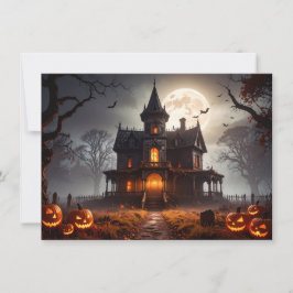 Invitation Manoir Lune Fête d'Halloween