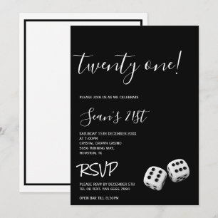 Invitation Man's Casino 21e fête d'anniversaire