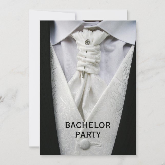 Invitation Mans Elegant Suit Bachelor Party (Devant)