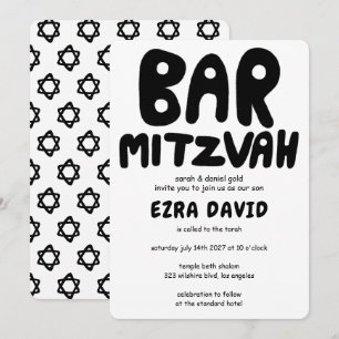 Invitation Manutention super BAR personnalisée Mitzvah Gras É