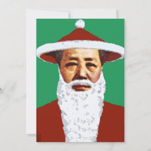 Invitation Mao Joyeux Noël Pop Chinois Art Santa Claus