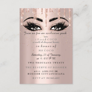 Invitation Maquillage Confetti Rose Dégoulinant MS Coco Événe