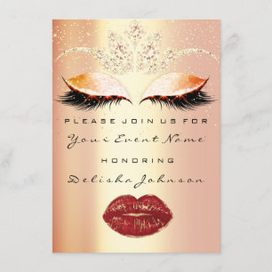 Invitation Maquillage de Quinceanera, 16ème Rose, douceur en