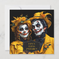 Maquillage d'Halloween jaune couple caricature