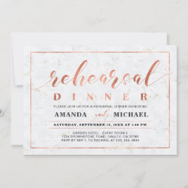 Invitation Marbre & Cuivre | Dîner de Répétition de Mariage M