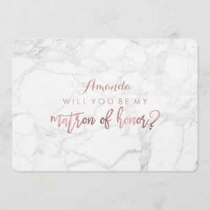 Invitation Marbre/Faux Rose Gold ..Serez-Vous Matron ?