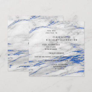Invitation Marbre gris blanc Marbre gris minimum fête d'anniv