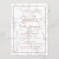 Marbre gris moderne Rose or Anniversaire de la mor