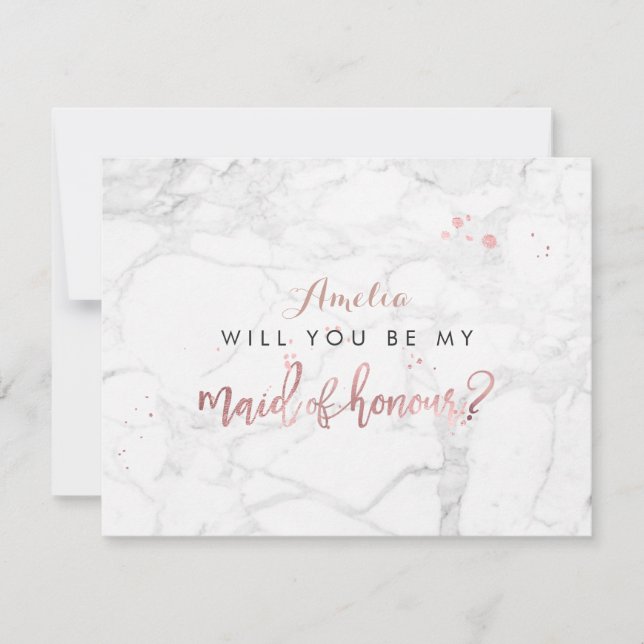 Invitation Marbre PixDezines / Faux Rose Gold Vous voulez... (Devant)