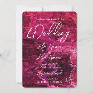 Invitation Marbre rose foncé - Créez votre propre Mariage