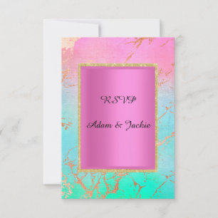 Invitation Marbre rose or pastel ELEGANT CLASSY rsvp