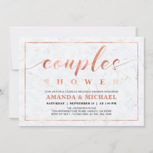 Invitation Marbre   Simple Mariage Moderne des Couples