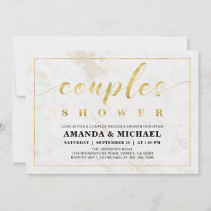 Invitation Marbre   Simple Mariage Moderne des Couples Shower