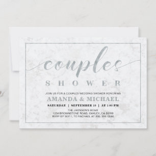 Invitation Marbre   Simple moderne Wedding shower Couples