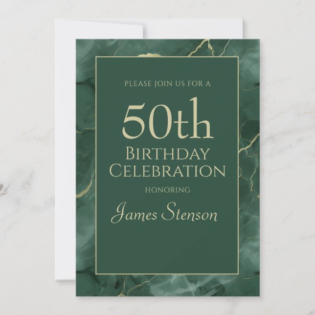 Invitation Marbre vert 50e anniversaire (Devant)
