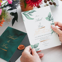 Marbre vert Emeraude & Mariage d'eucalyptus or