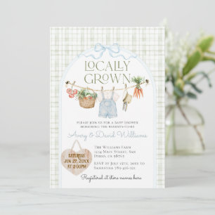 Invitation Marché de producteurs locaux Baby Shower garçon