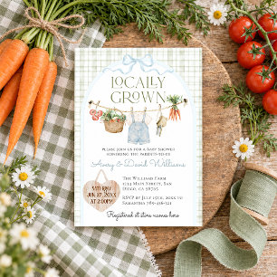 Invitation Marché de producteurs locaux Baby Shower garçon