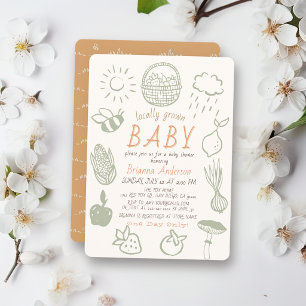 Invitation Marché de producteurs locaux Doodle Baby Shower