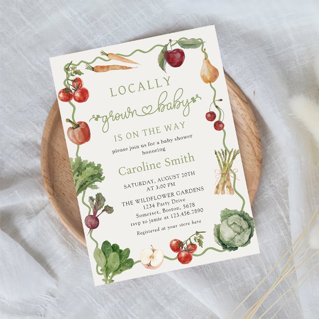 Invitation Marché des agriculteurs Baby shower cultivé locale (Créateur téléchargé)