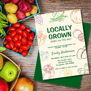 Invitation Marché des agriculteurs baby shower cultivé locale