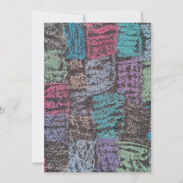 Invitation Marche sur le trottoir art en jaune blanc violet (Devant)