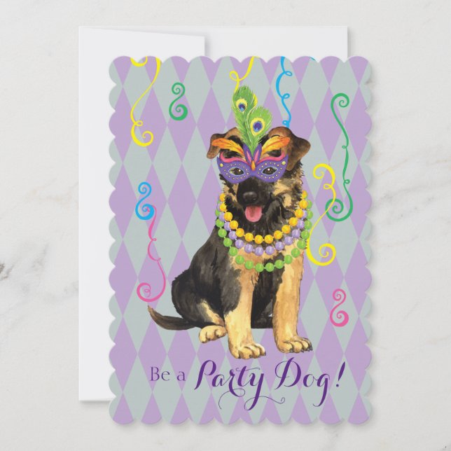 Invitation Mardi Gras berger allemand (Devant)