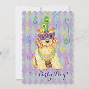 Invitation Mardi Gras Cocker Spaniel