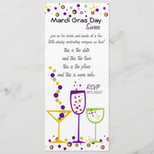 Invitation Mardi Gras Cocktails