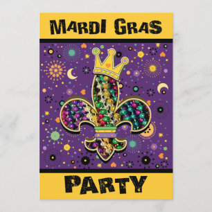 Invitation Mardi Gras Fleur