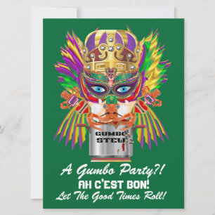 Invitation Mardi Gras Gumbo Queen View