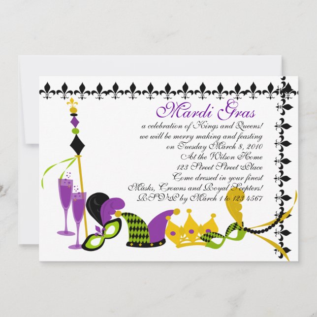 Invitation Mardi Gras King's Court (Devant)