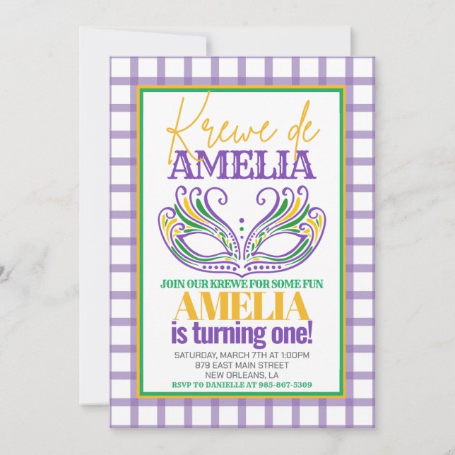 Invitation Mardi Gras Krewe Premier anniversaire N'IMPORTE QU (Devant)