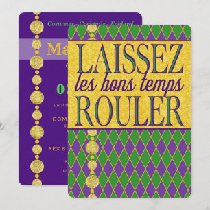 Invitation Mardi Gras   Laissez Les Bons Temps Rouler
