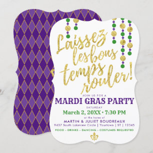 Invitation Mardi Gras   Laissez Les Bons Temps Rouler