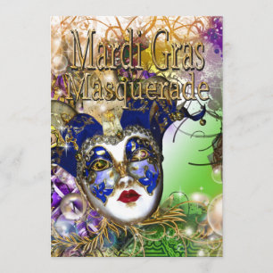 Invitation Mardi Gras mascarade d'anniversaire PERSONNALISER