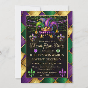 Invitation Mardi Gras Mascarade Sweet Sixteen