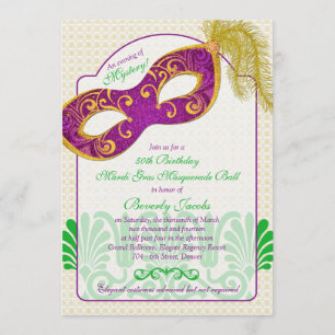 Invitation Mardi Gras Masquerade Ball 50e anniversaire