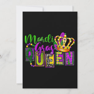 Invitation Mardi Gras Queen Parade Costume Party Femmes Mardi