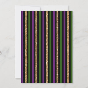Invitation Mardi Gras Verticale Lignes Parties scintillant do