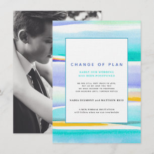 Invitation Marée tropicale Abstraite aqua Changement de plan 