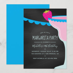 Invitation Margarita Birthday Cocktail Party Chalkboard