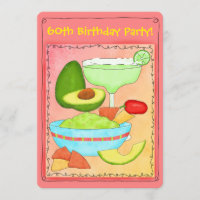 Margarita Guacamole 60e anniversaire de fête Invit