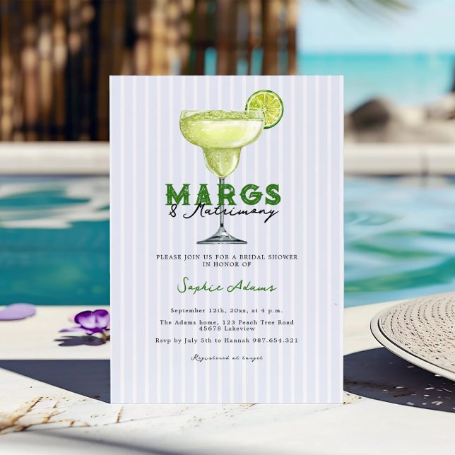 Invitation Margarita Margs & Mariage Coctail Bridal Douche (Créateur téléchargé)